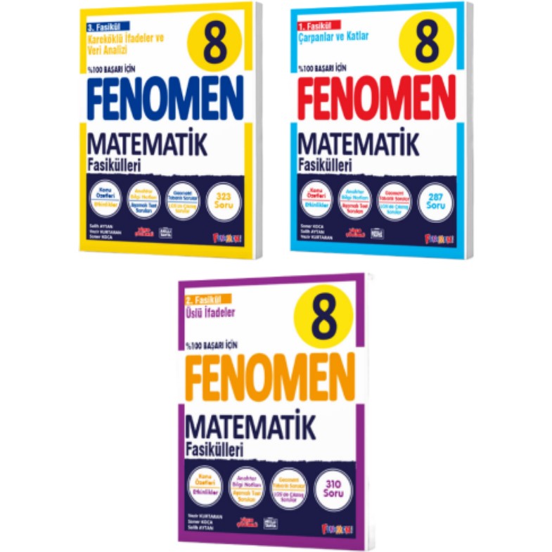 Fenomen Yayıncılık 8. Sınıf Matematik 1 - 2 - 3 Fasikül Set Matematik Fiyatı