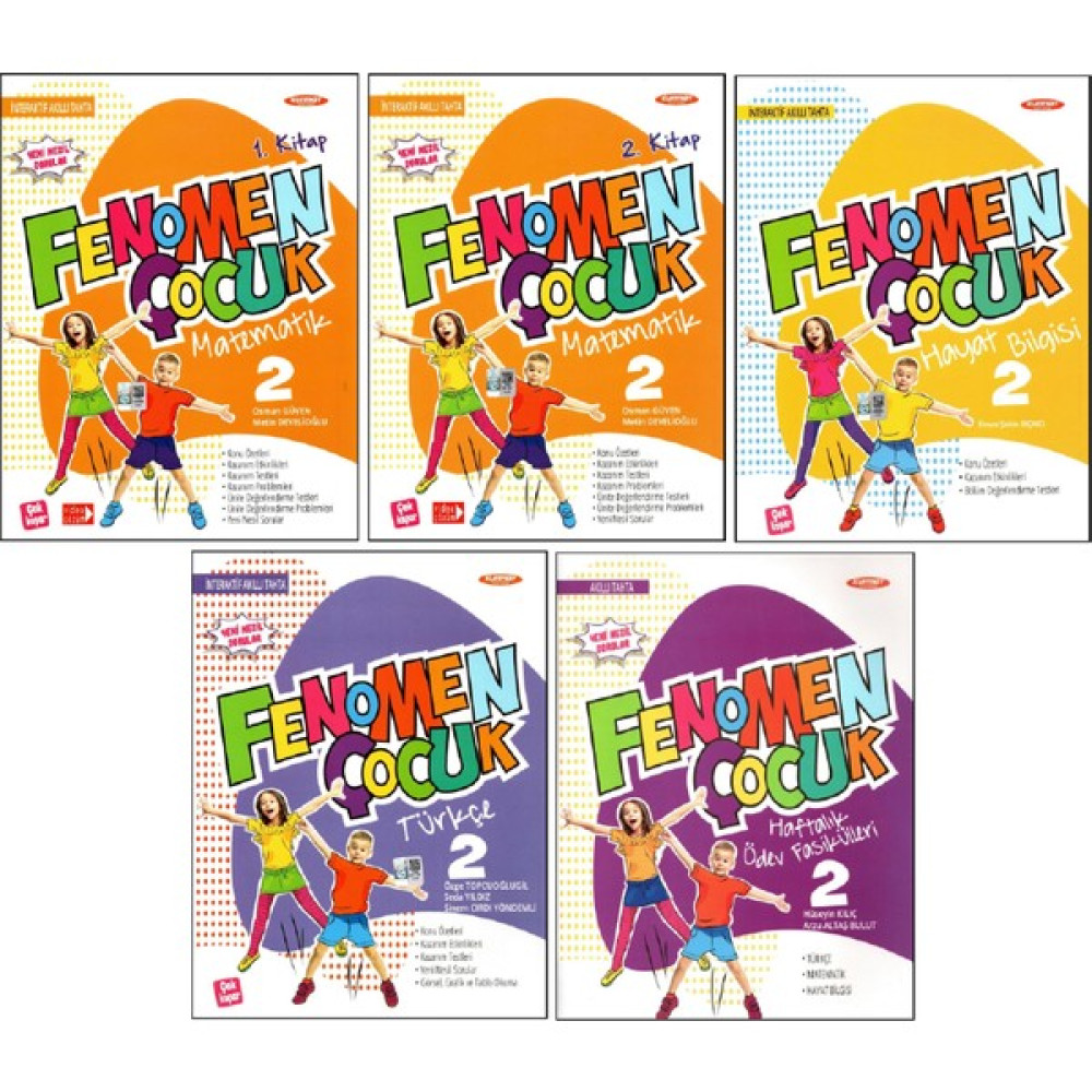 Fenomen Yayıncılık Fenomen 2. Sınıf Matematik(2)+Türkçe+Hayat+Ödev Seti 5 Kitap Tüm Dersler Fiyatı