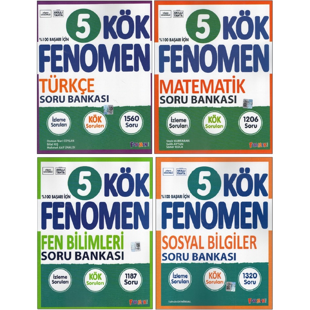 Fenomen Yayıncılık Fenomen 5.sınıf Kök Matematik+Fen+Türkçe+Sosyal Soru Bankası(4 Kitap) Tüm Dersler Fiyatı