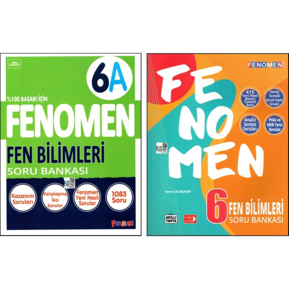 Fenomen Yayıncılık Fenomen 6. Sınıf Fen Bilimleri Soru Bankası A ve B Kitabı 2 Kitap Fen - Bilişim ve Teknoloji Fiyatı