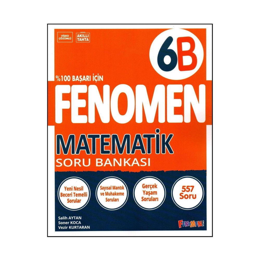 Fenomen Yayıncılık Fenomen 6. Sınıf Matematik Soru Bankası (B) Yardımcı Kitaplar Fiyatı