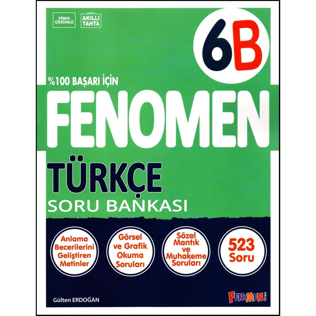 Fenomen Yayıncılık Fenomen 6. Sınıf Türkçe Soru Bankası (B) Türkçe Fiyatı