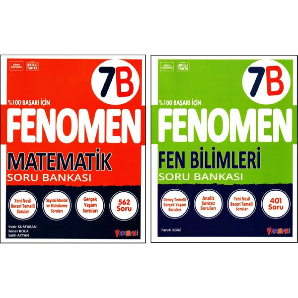 Fenomen Yayıncılık Fenomen 7. Sınıf Matematik (B)+Fen Bilimleri (B) Kitabı 2 Kitap Matematik Fiyatı