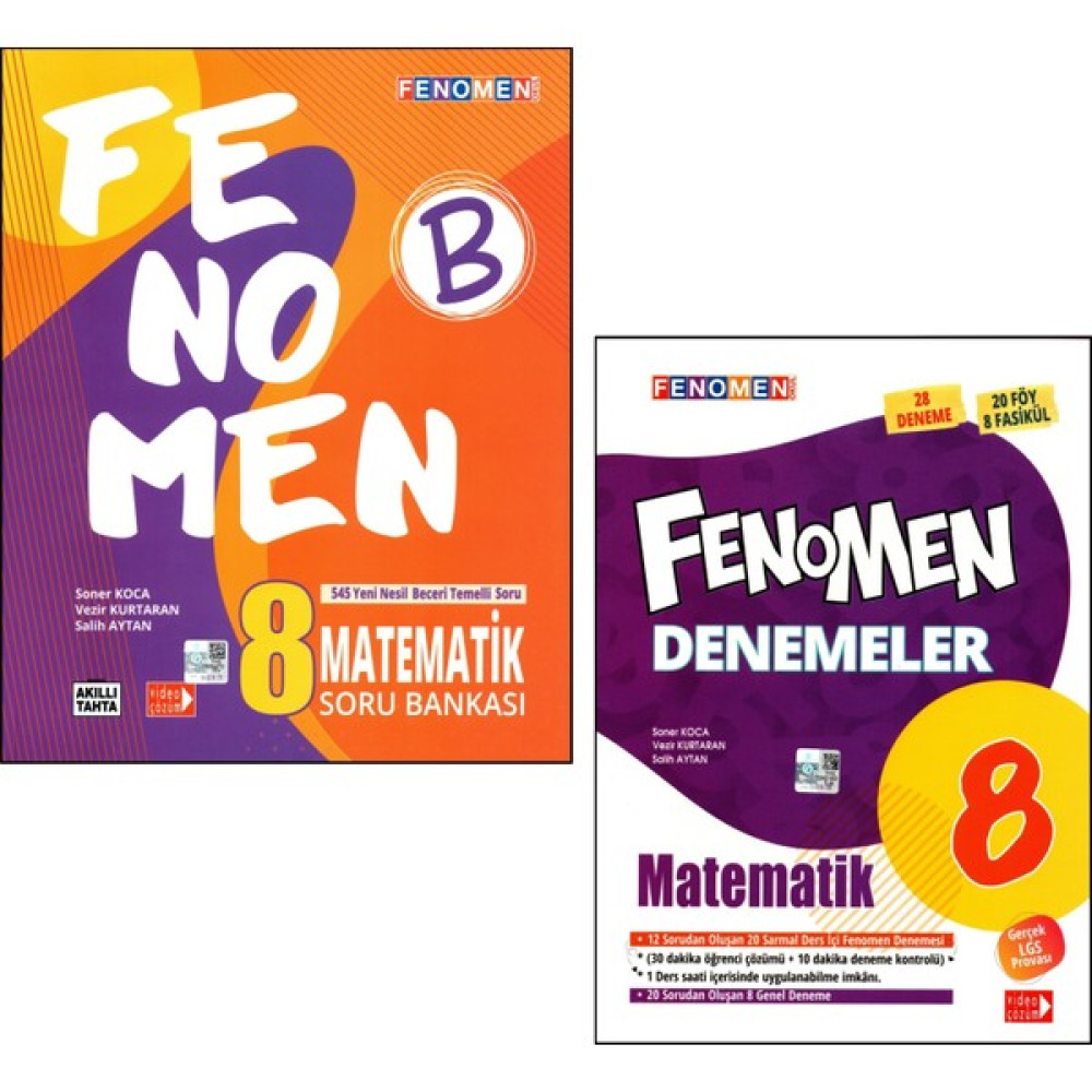 Fenomen Yayıncılık Fenomen 8. Sınıf Matematik Soru Bankası + Deneme 2 Kitap Matematik Fiyatı