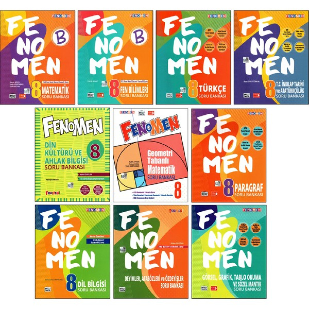 Fenomen Yayıncılık Fenomen 8. Sınıf Soru Bankası Tam Set 10 Kitap Tüm Dersler Fiyatı