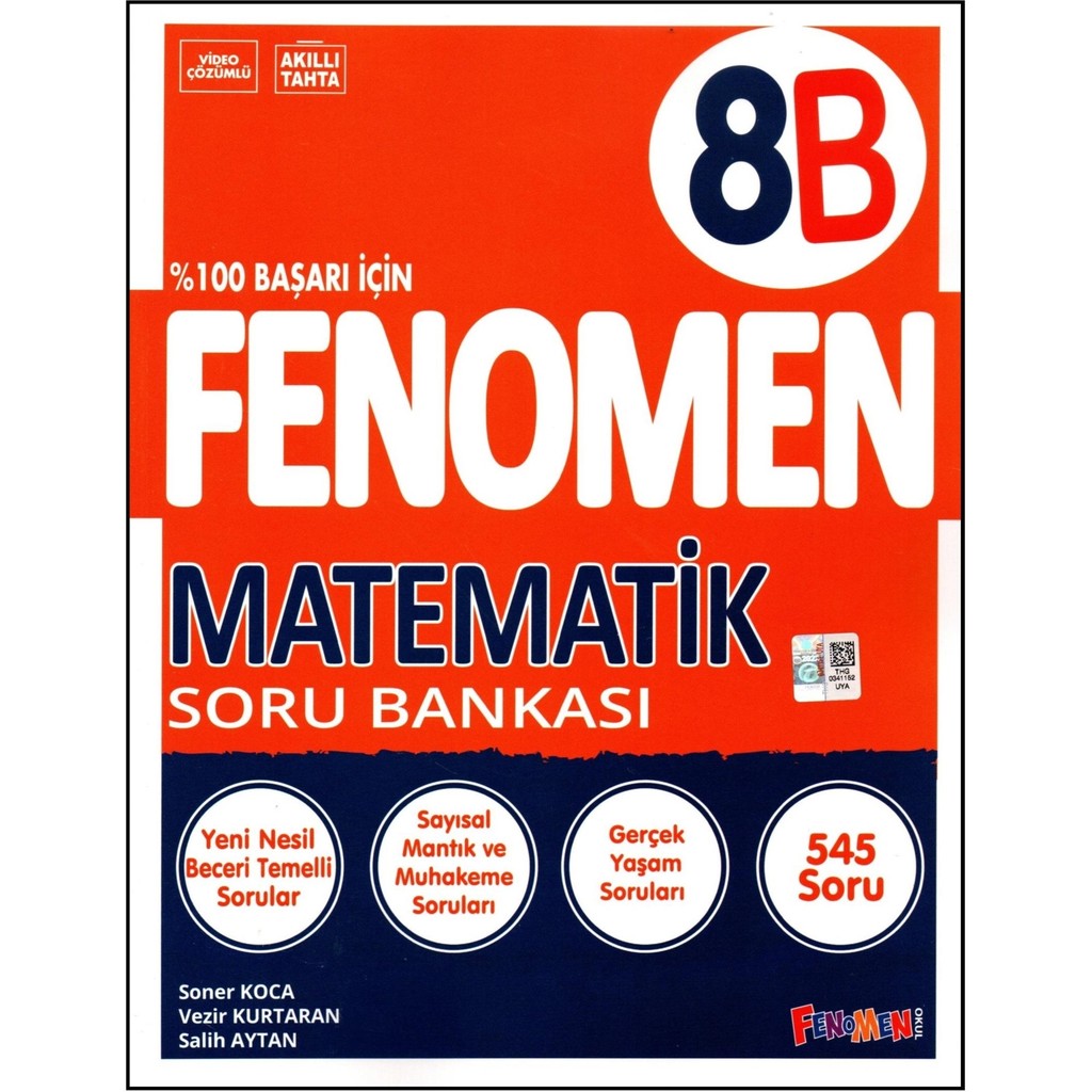 Fenomen Yayıncılık Fenomen Yayınları 8. Sınıf Matematik B Soru Bankası Yeni Nesil Beceri Temelli Sorular 288 Sayfa Matematik Fiyatı