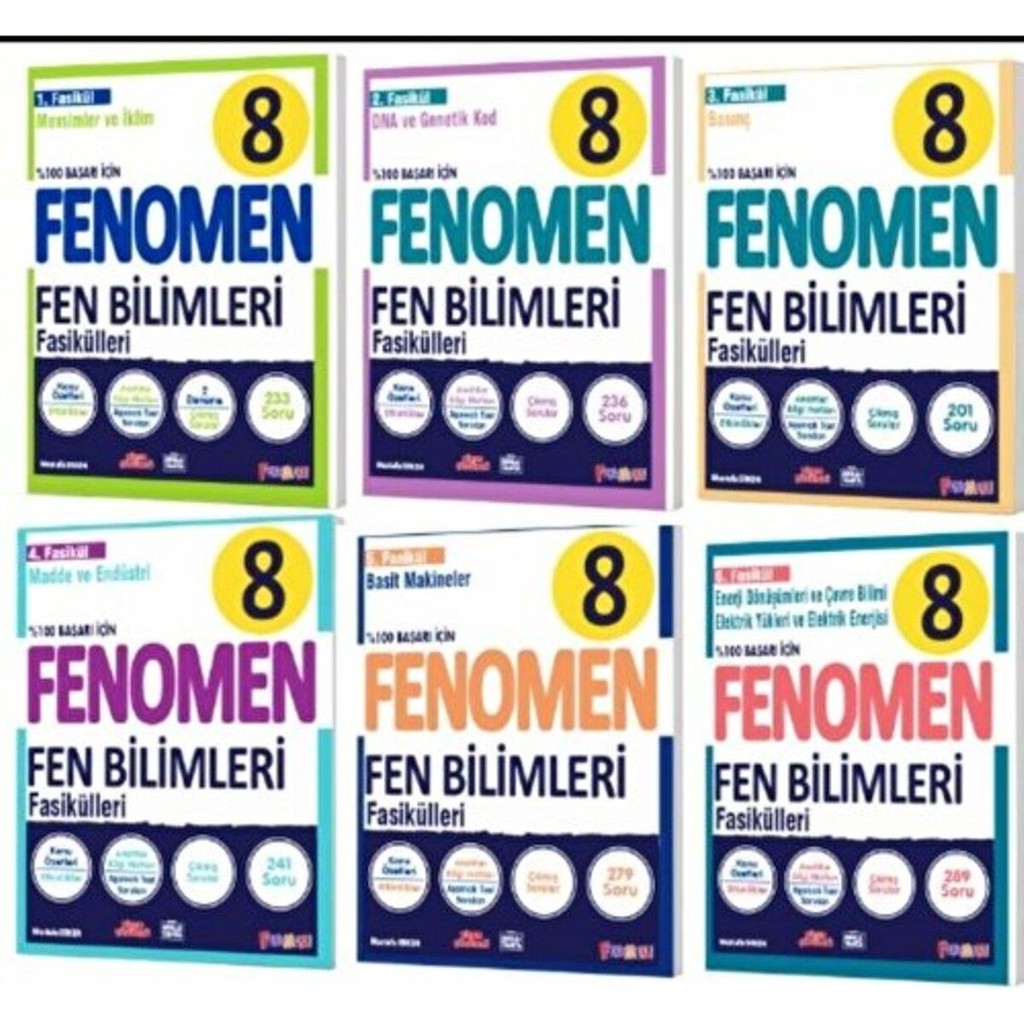 Fenomen Yayıncılık Fenomen Yayınları Fenomen 8 Fen Bilimleri Fasikül Seti Mesleki Hazırlık Üniversite Hazırlık Kaynak Kitapları Fiyatı