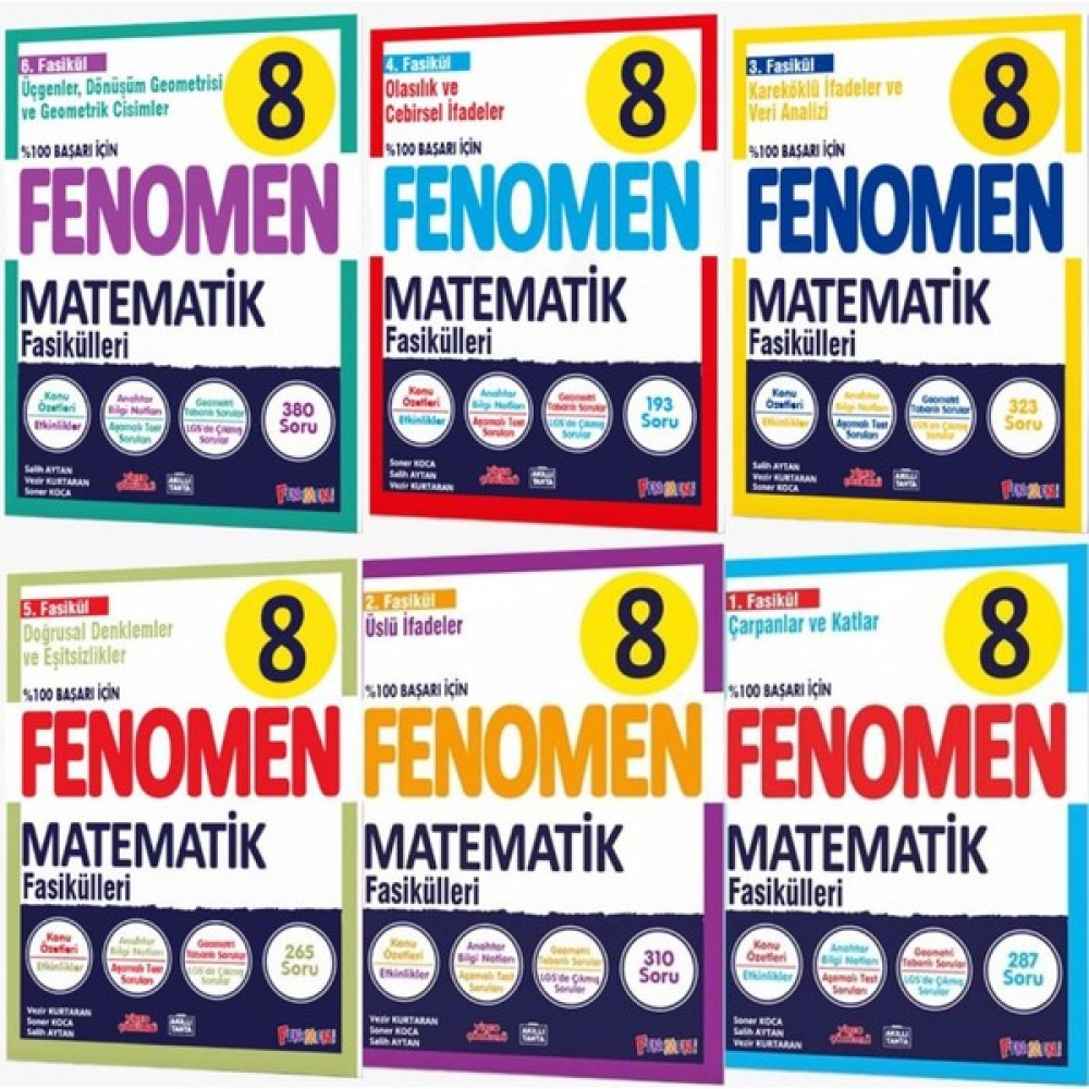 Fenomen Yayınları Fenomen 8.sınıf Matematik 1. 2. 3. 4. 5. ve 6.fasikül Konu Özetli Soru Bankası Kaynak Kitapları Fiyatı