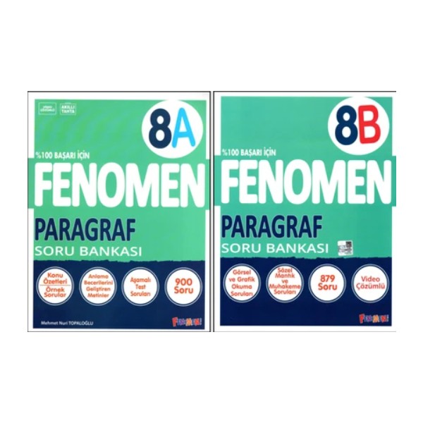 Fenomen Yayınları Fenomen Yayıncılık 8. Sınıf Lgs Paragraf Soru Bankası (A)+(B) Kitabı 2 Kitap Türkçe Fiyatı
