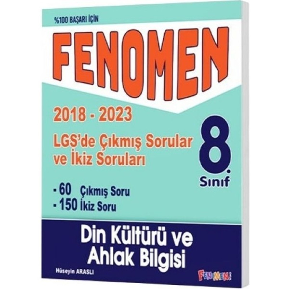 Fenomen Yayınları LGS Din Kültürü ve Ahlak Bilgisi Çıkmıs Sorular ve İkiz Soruları 2018 - 2023 Ders Sınav Kitapları Fiyatı