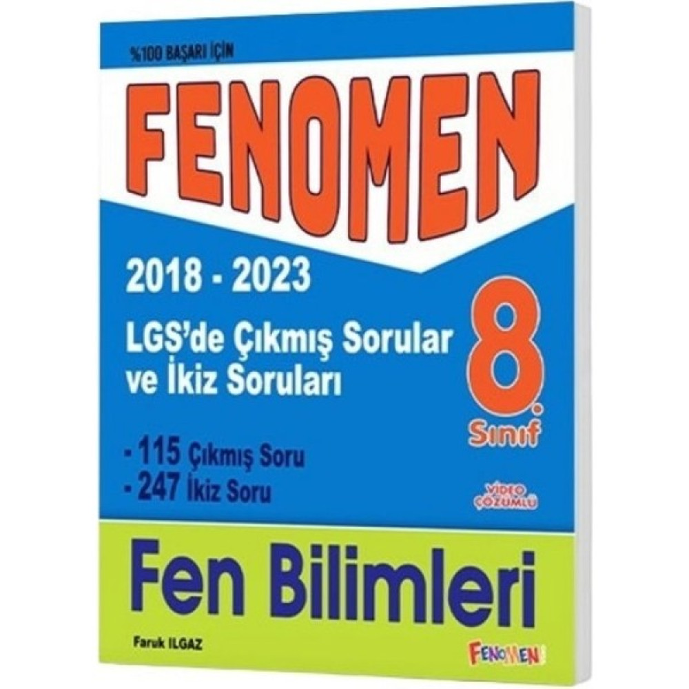 Fenomen Yayınları LGS Fen Bilimleri Çıkmıs Sorular ve İkiz Soruları 2018 - 2023 Ders Sınav Kitapları Fiyatı