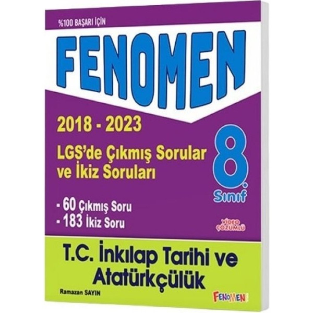 Fenomen Yayınları LGS T.C. İnkılap Tarihi ve Atatürkçülük Çıkmıs Sorular ve İkiz Soruları 2018 - 2023 Ders Sınav Kitapları Fiyatı