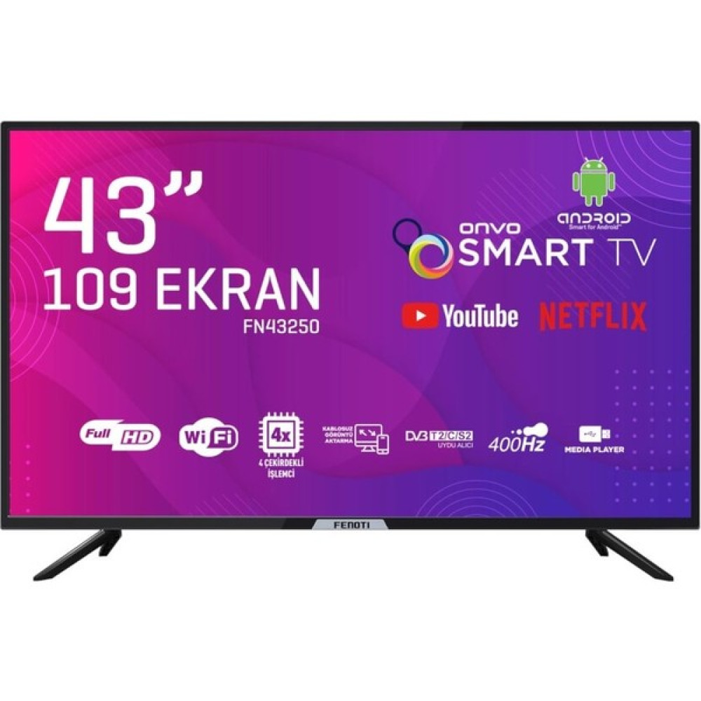 Fenoti FN43250 43" 109 Ekran Uydu Alıcılı Full HD Android Smart LED TV Televizyonlar Fiyatı