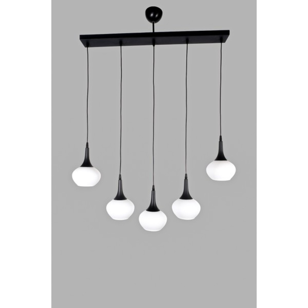 Fer Avize Belma Modern Avize Oturma Odası Yatak Odası Salon Cafe Iç Mekan - Beyaz - 5li Sıralı Avize Fiyatı