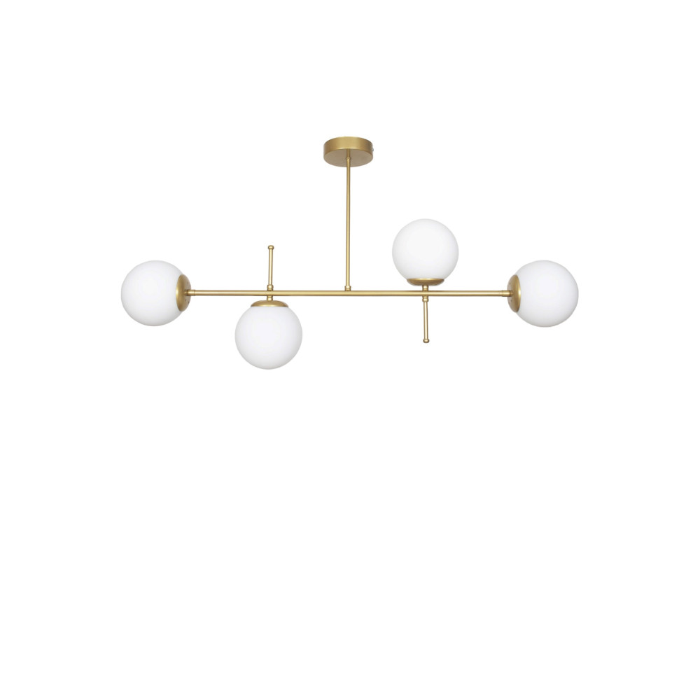 Fer Avize Çello Modern Lüks Tasarım Gold Renk Beyaz Camlı Tavan Yemek Masası Üstü -salon 4 Lü Avize Avize Fiyatı