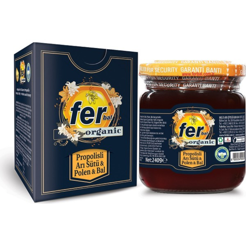 Fer Orgnaik Propolisli Arı Sütü,bal,polen Karışımı 240Gr - 240 gr Bal ve Reçel Fiyatı