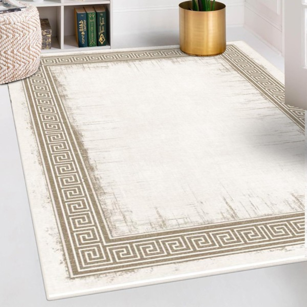 Fera Halı Makinede Yıkanabilir Kaymaz Taban Leke Tutmaz Mutfak Halısı Salon Halısı ve Yolluk - 100 x 250 cm - Krem - Bej Salon Halısı Fiyatı