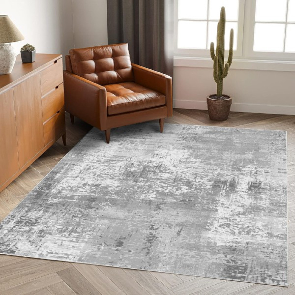Fera Halı Makinede Yıkanabilir Kaymaz Taban Leke Tutmaz Mutfak Halısı Salon Halısı ve Yolluk - 160 x 230 cm - Gri Salon Halısı Fiyatı