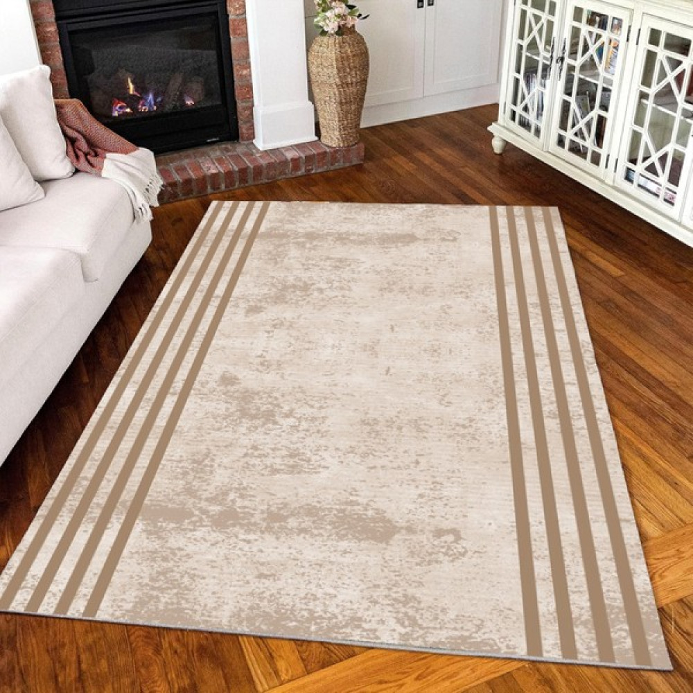 Fera Halı Makinede Yıkanabilir Kaymaz Taban Leke Tutmaz Mutfak Halısı Salon Halısı ve Yolluk - 40 x 60 cm - Bej - Kahve Salon Halısı Fiyatı