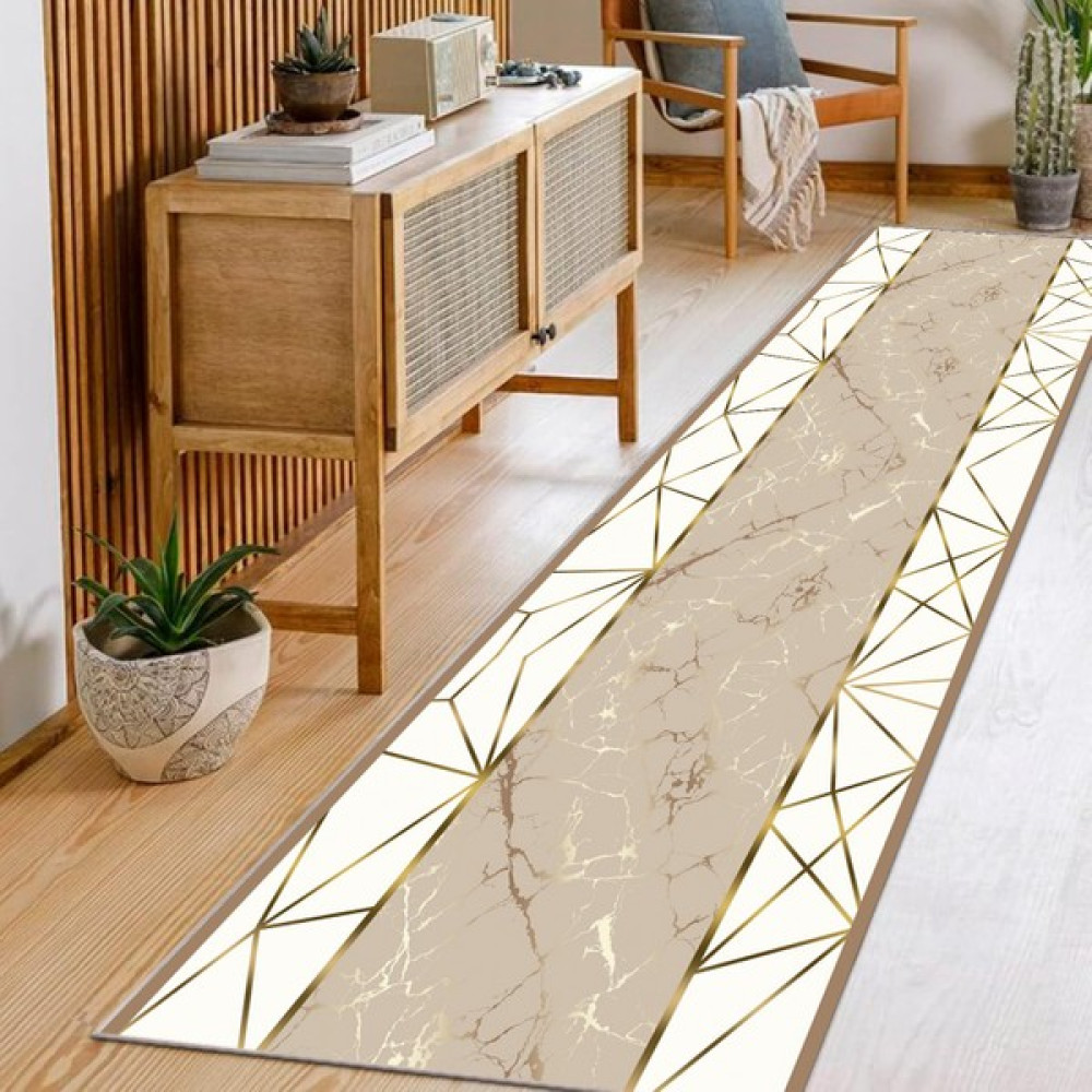 Fera Halı Makinede Yıkanabilir Kaymaz Taban Leke Tutmaz Mutfak Halısı Salon Halısı ve Yolluk - 40 x 60 cm - Beyaz - Bej Yolluk Fiyatı