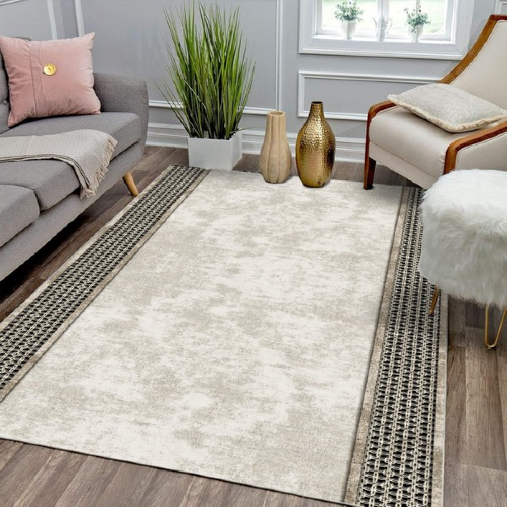 Fera Halı Makinede Yıkanabilir Kaymaz Taban Leke Tutmaz Mutfak Halısı Salon Halısı ve Yolluk - 80 x 350 cm - Bej - Krem Salon Halısı Fiyatı