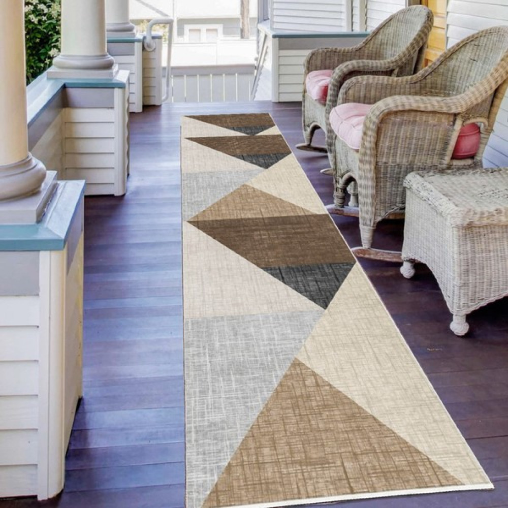 Fera Halı Makinede Yıkanabilir Kaymaz Taban Leke Tutmaz Mutfak Halısı Salon Halısı ve Yolluk - 80 x 50 cm - Bej - Gold Yolluk Fiyatı