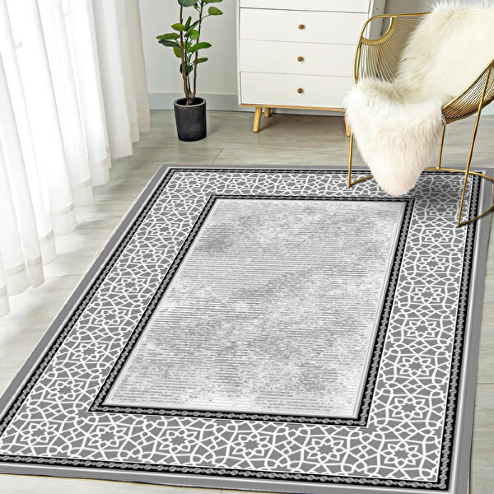 Fera Halı Makinede Yıkanabilir Kaymaz Taban Leke Tutmaz Mutfak Halısı Salon Halısı ve Yolluk - 80 x 50 cm - Gri - Antrasit Salon Halısı Fiyatı