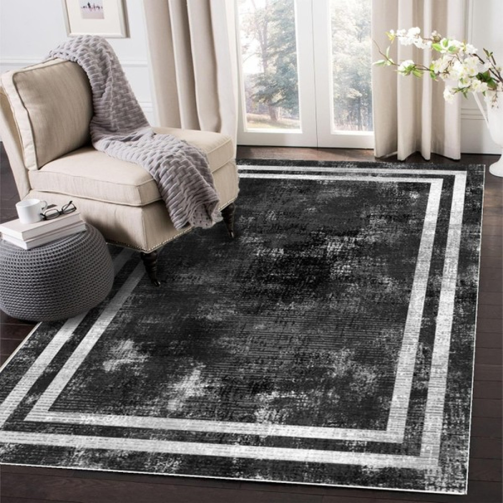 Fera Halı Makinede Yıkanabilir Kaymaz Taban Leke Tutmaz Mutfak Halısı Salon Halısı ve Yolluk - 80 x 50 cm - Siyah Salon Halısı Fiyatı