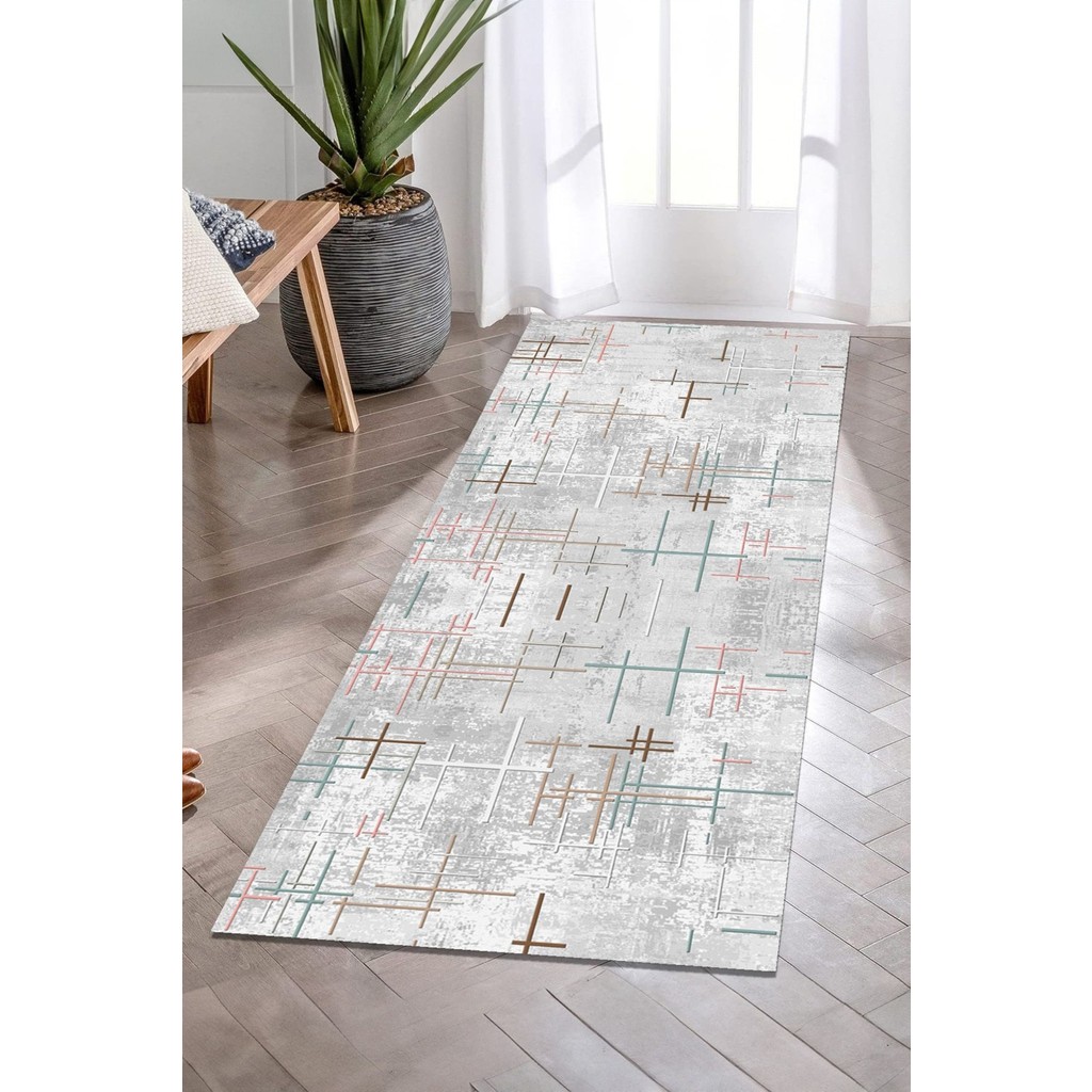 Fera Home Dijital Baskılı Dört Mevsim Yıkanabilir Kaymaz Taban Salon Halısı (51) - Gri - Beyaz - Mor - 120 x 180 Salon Halısı Fiyatı
