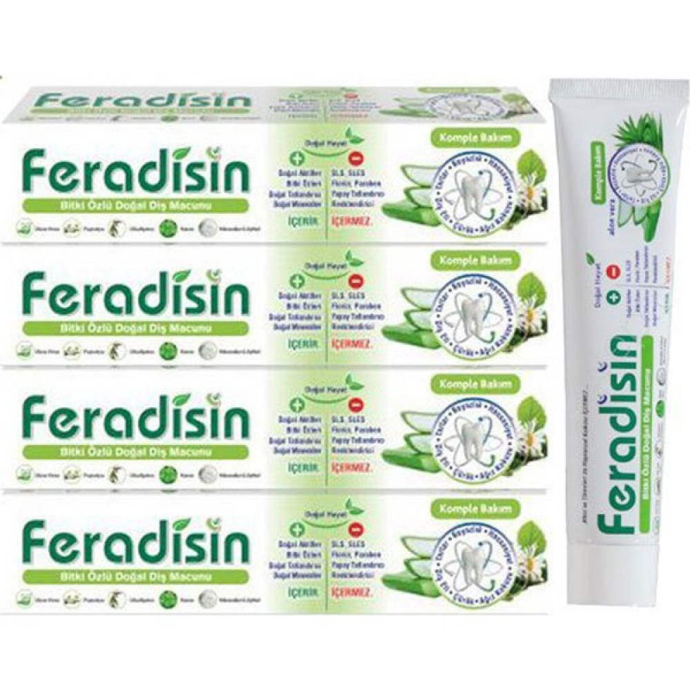 Feradisin Alovera Özlü Helal Diş Macunu 90 gr 5'li Diş Macunları Fiyatı