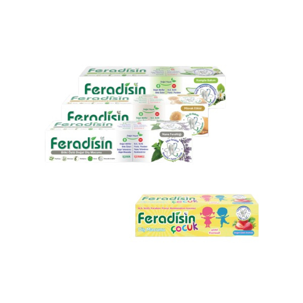 Feradisin Diş Macunu Seti 3+1 Diş Macunları Fiyatı