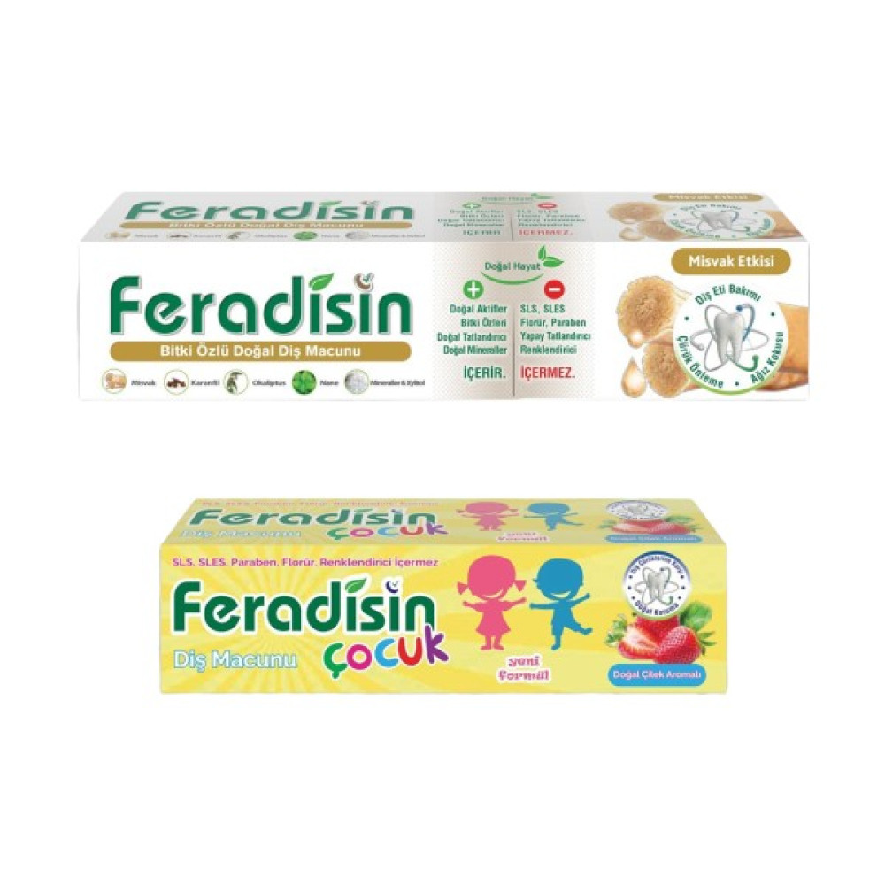 Feradisin Misvak Etkisi Diş Macunu 90 gr + Çocuk Diş Macunu 65 gr Diş Macunları Fiyatı