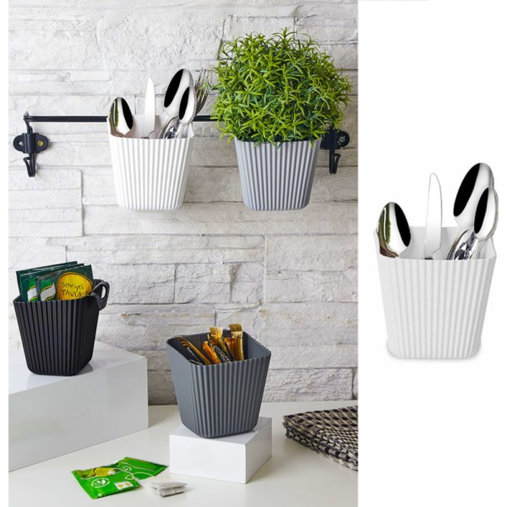 Ferhome Askılı Organizer Sepet 2’li Set Çok Amaçlı Asılabilir Saksı Kutu - Beyaz Saklama Kapları Fiyatı