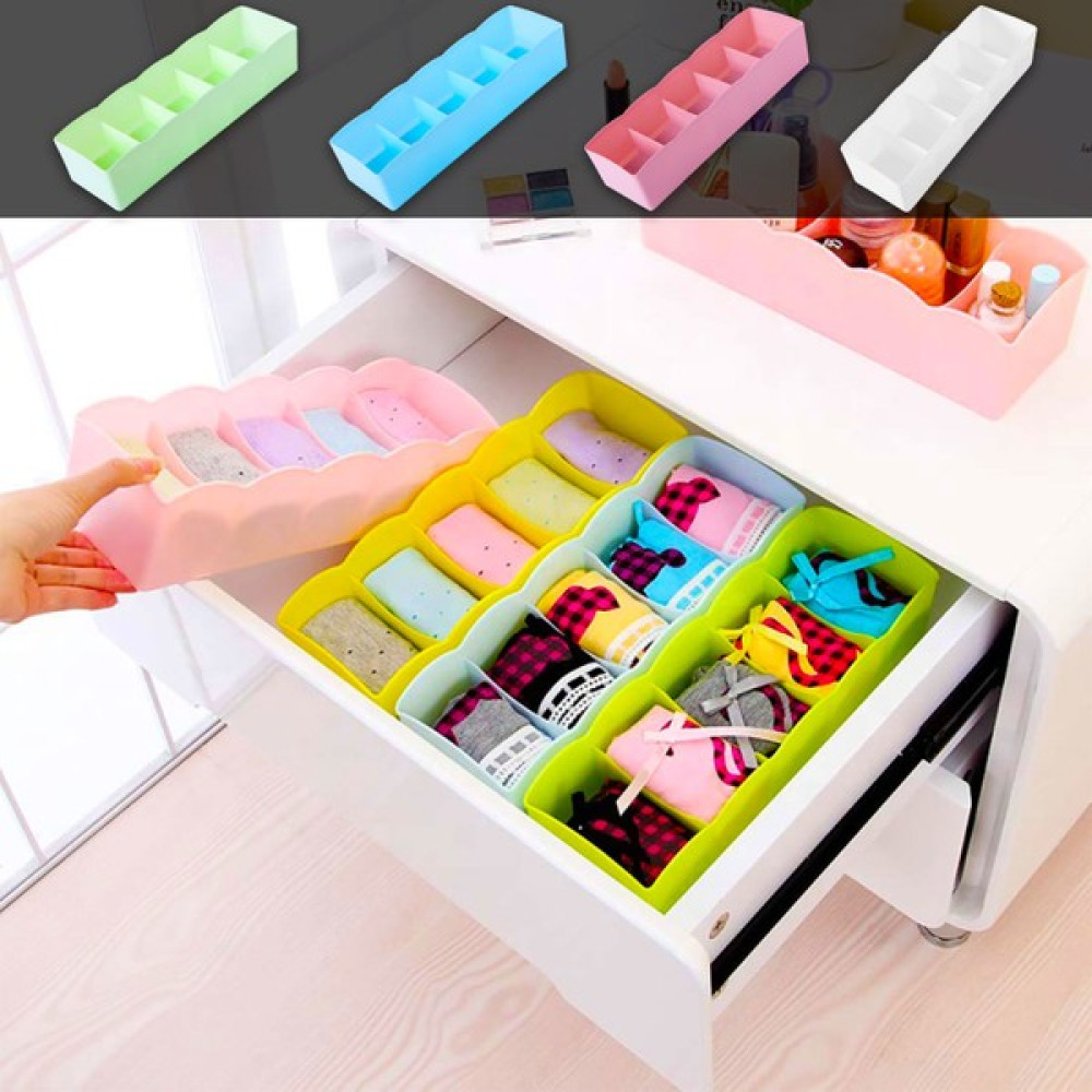 Ferhome Çekmece içi Düzenleyici Organizer 4’lü Set 5 Gözlü Çorap Kravat Makyaj Eşya Saklama / Düzenleme Fiyatı