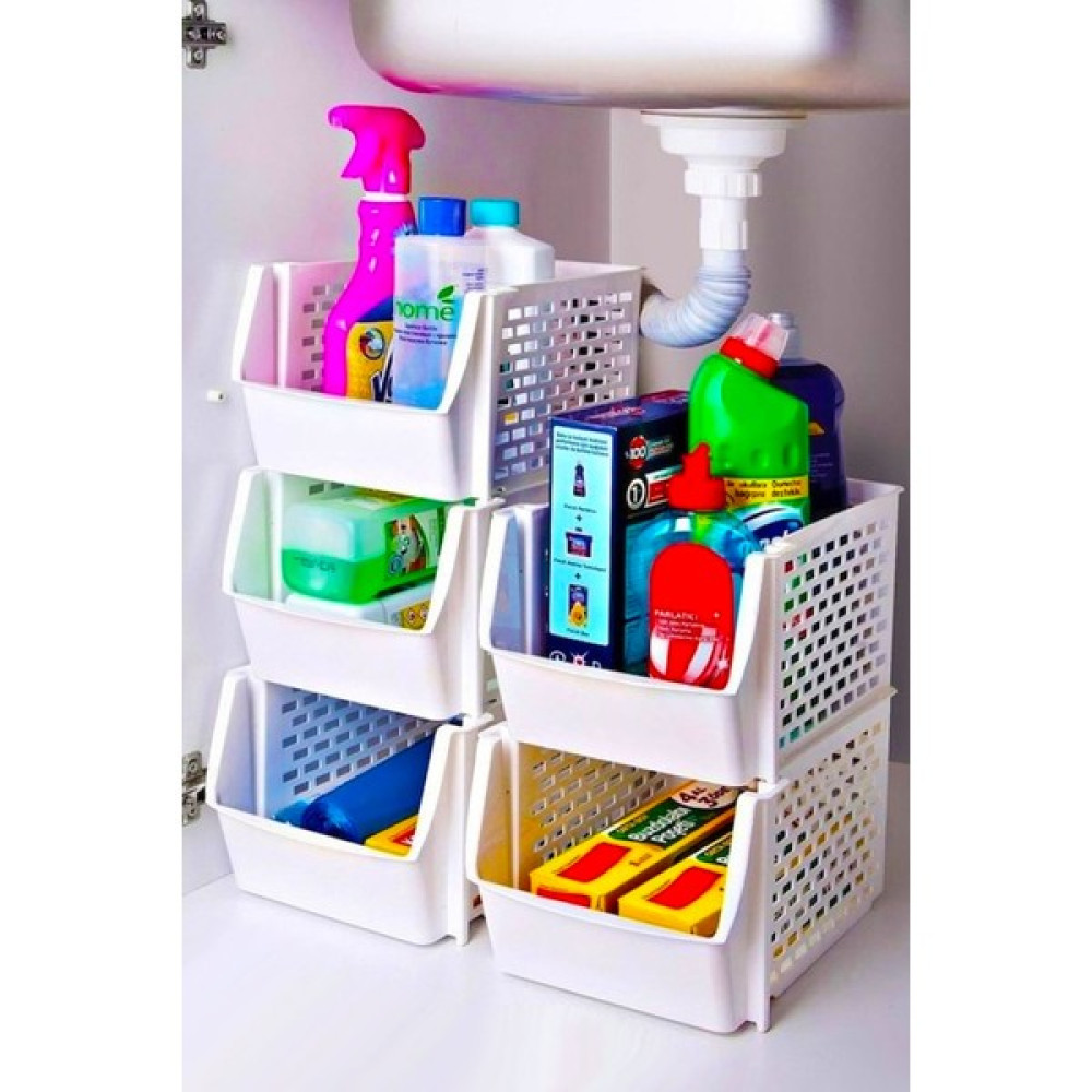Ferhome Katlı Ayrılabilir Organizer 2’li Set Sepet Banyo Mutfak Rafı Dolap içi Düzenleyici Saklama Kapları Fiyatı