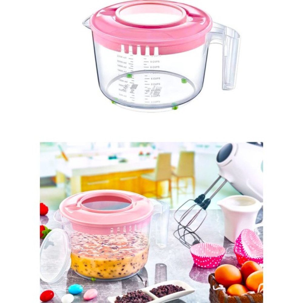 Ferhome Mikser Kabı 2500 ml. Kaymaz Ayaklı Koruma Kapaklı Sıçratmayan Mixer Kabı Mutfak Gereçleri Fiyatı