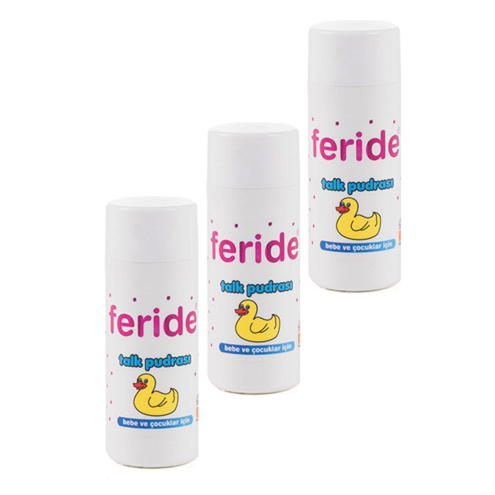 FERİDE GÜL KOKULU TALK PUDRASI Feride Bebek Talk Pudrası Toz 75gr 3 Adet Bebek Pudra Fiyatı