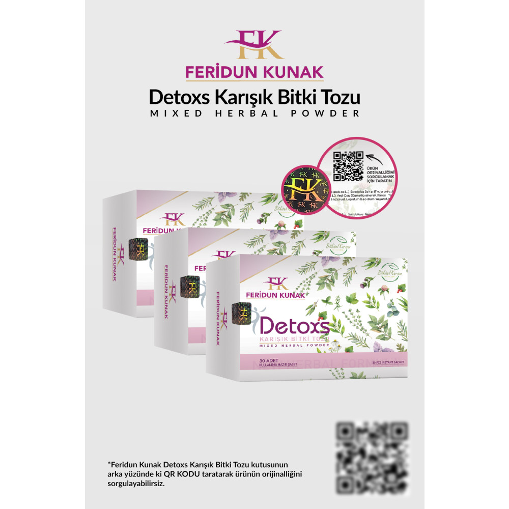 Feridun Kunak 3 Adet - Detoxs Çayı 90 Günlük Kullanım 450g Çay Fiyatı