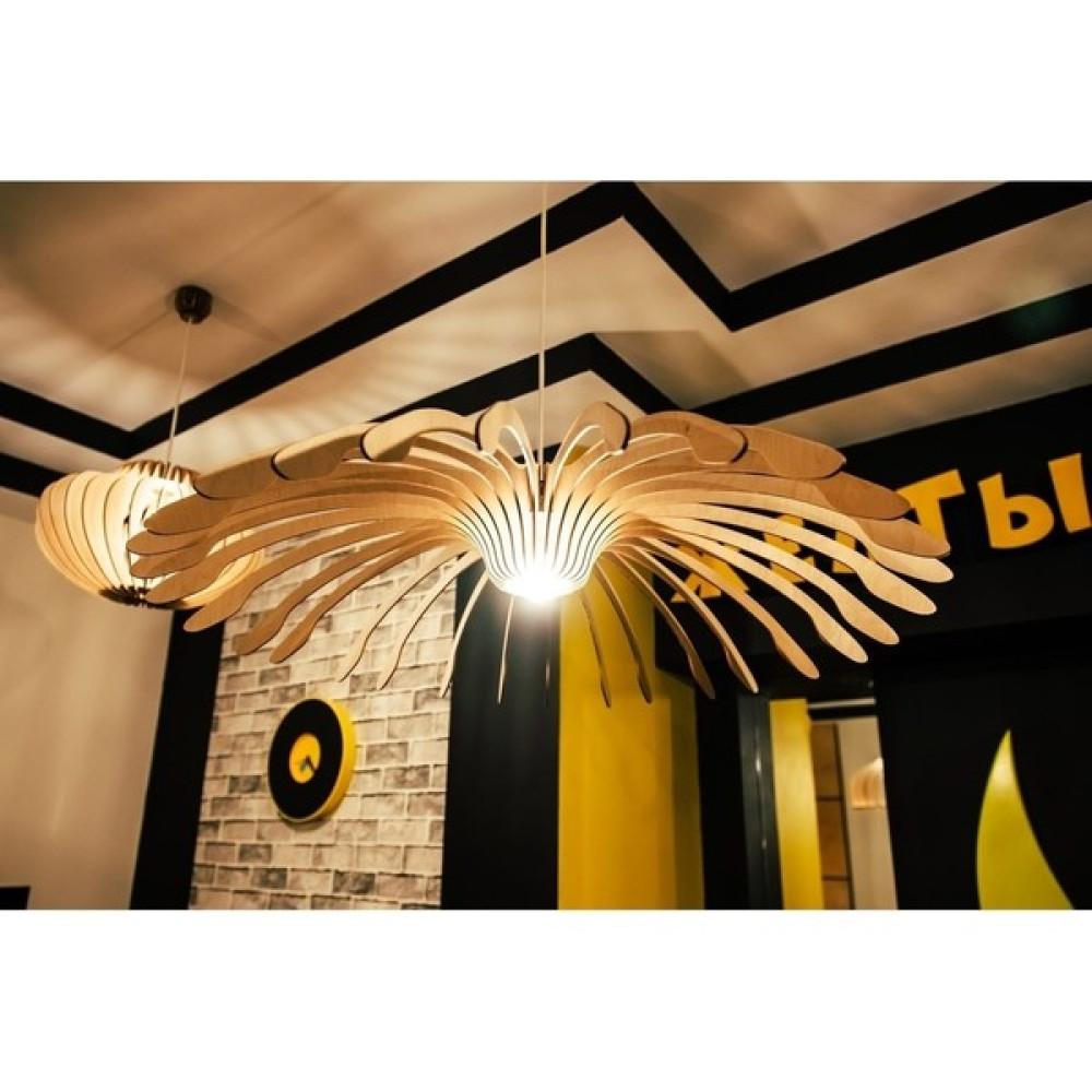 Ferisa Home Bohem Rustik Retro Ahşap Duylu Sarkıt Ahşap Salon Avize - 1'li - Açık Kahverengi Avize Fiyatı