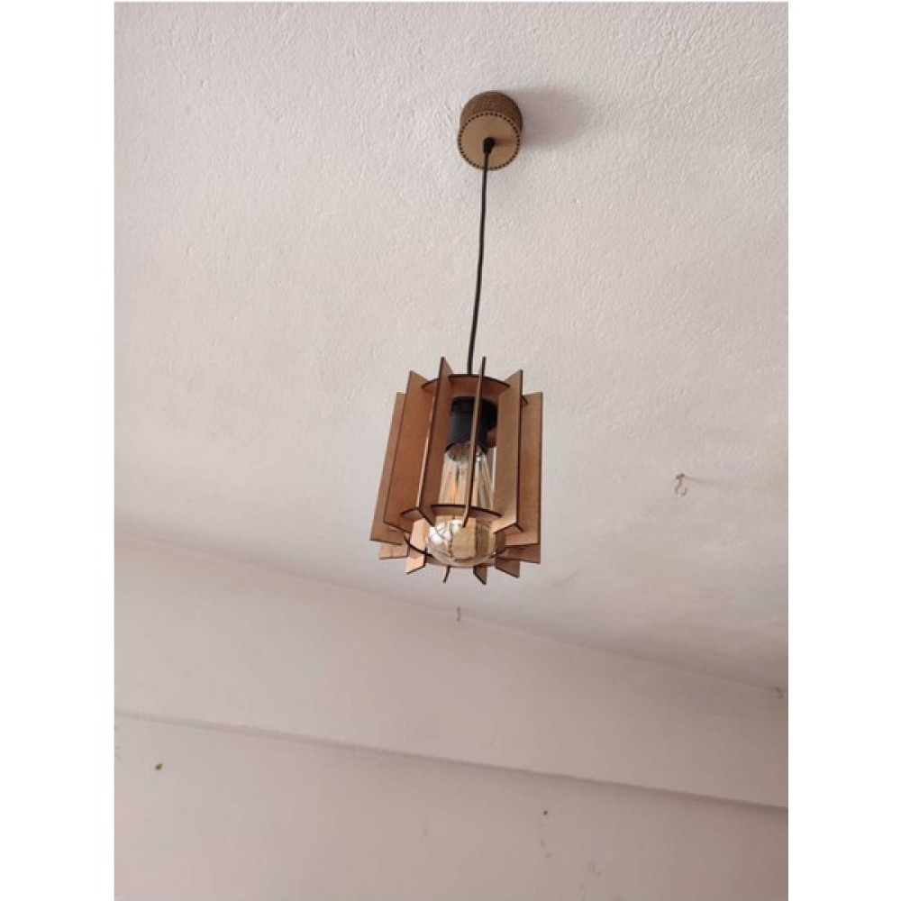 Ferisa Home Tekli Salon Odası Rustik Ahşap Avize - 1'li Avize Fiyatı