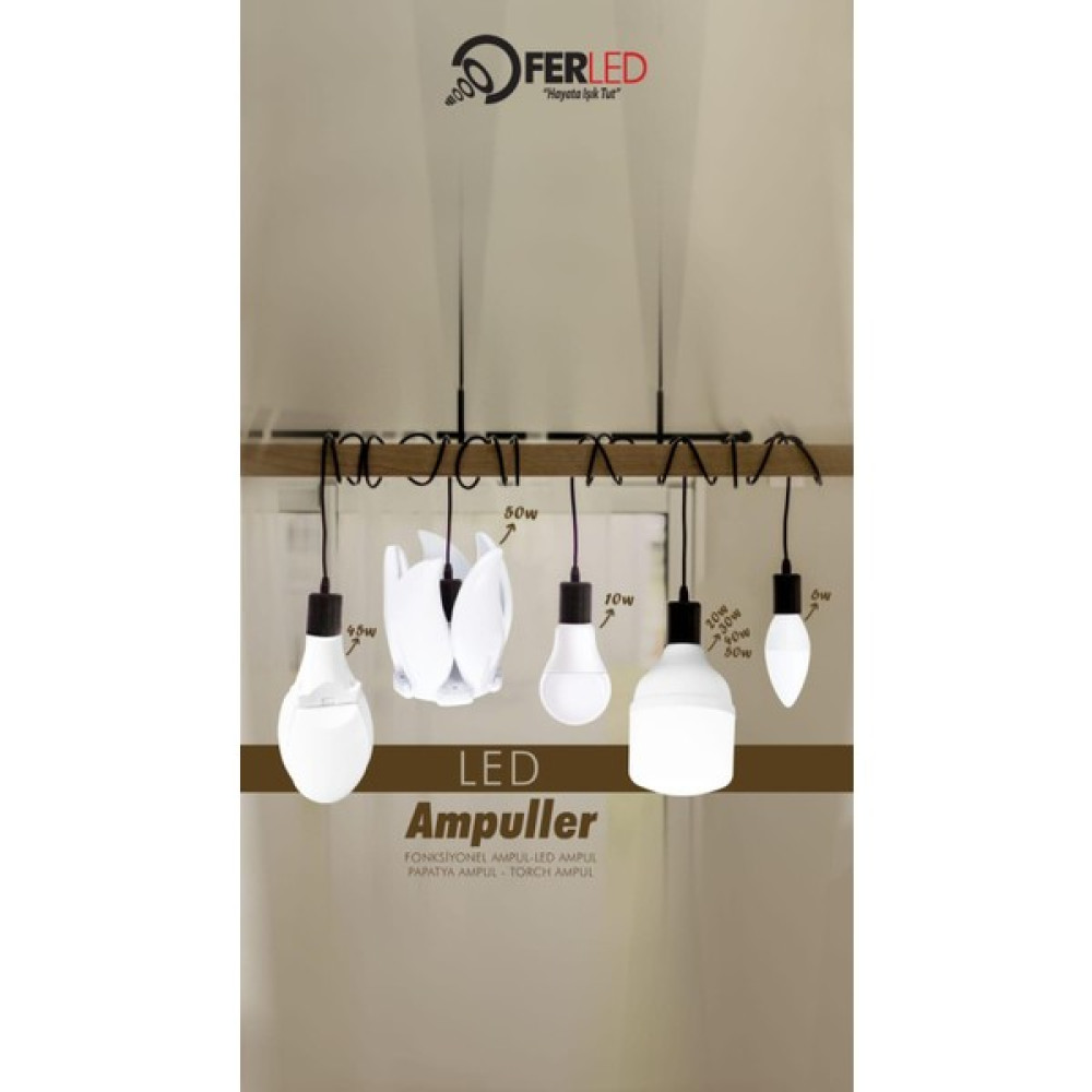 Ferled 50w Papatya Fan Ampul 6500k Beyaz Işık - 50 - 50 W Led Aydınlatmalar Fiyatı