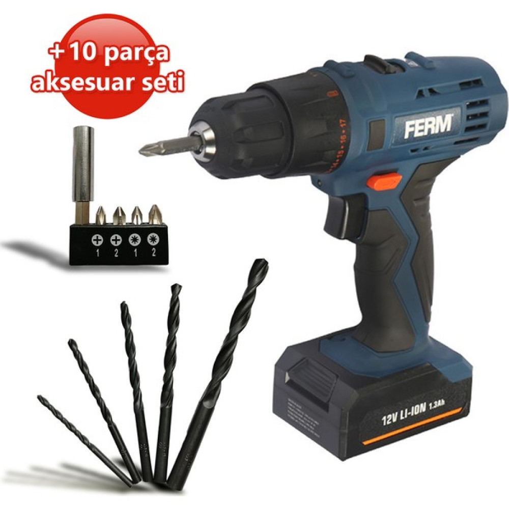 Ferm Power Cdm1129 Akülü Lı-Ion Vidalama 12V 1,3Ah Tek Akü - Çantalı Elektrikli El Aletleri Fiyatı