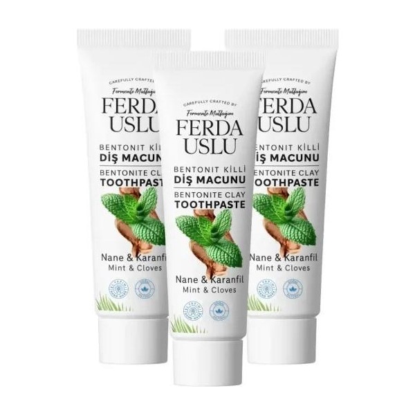 Fermente Mutfağım Bentonit Killi Doğal Diş Macunu 3 Adet - Şekersiz, Florürsüz Beyazlatıcı 50 ml Diş Macunları Fiyatı