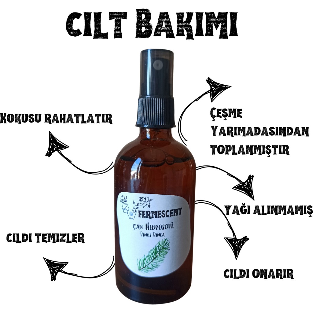 Fermescent Çam Suyu - Hidrosolü - - Organik Yağı Alınmamış - 100 ml Diğer Fiyatı