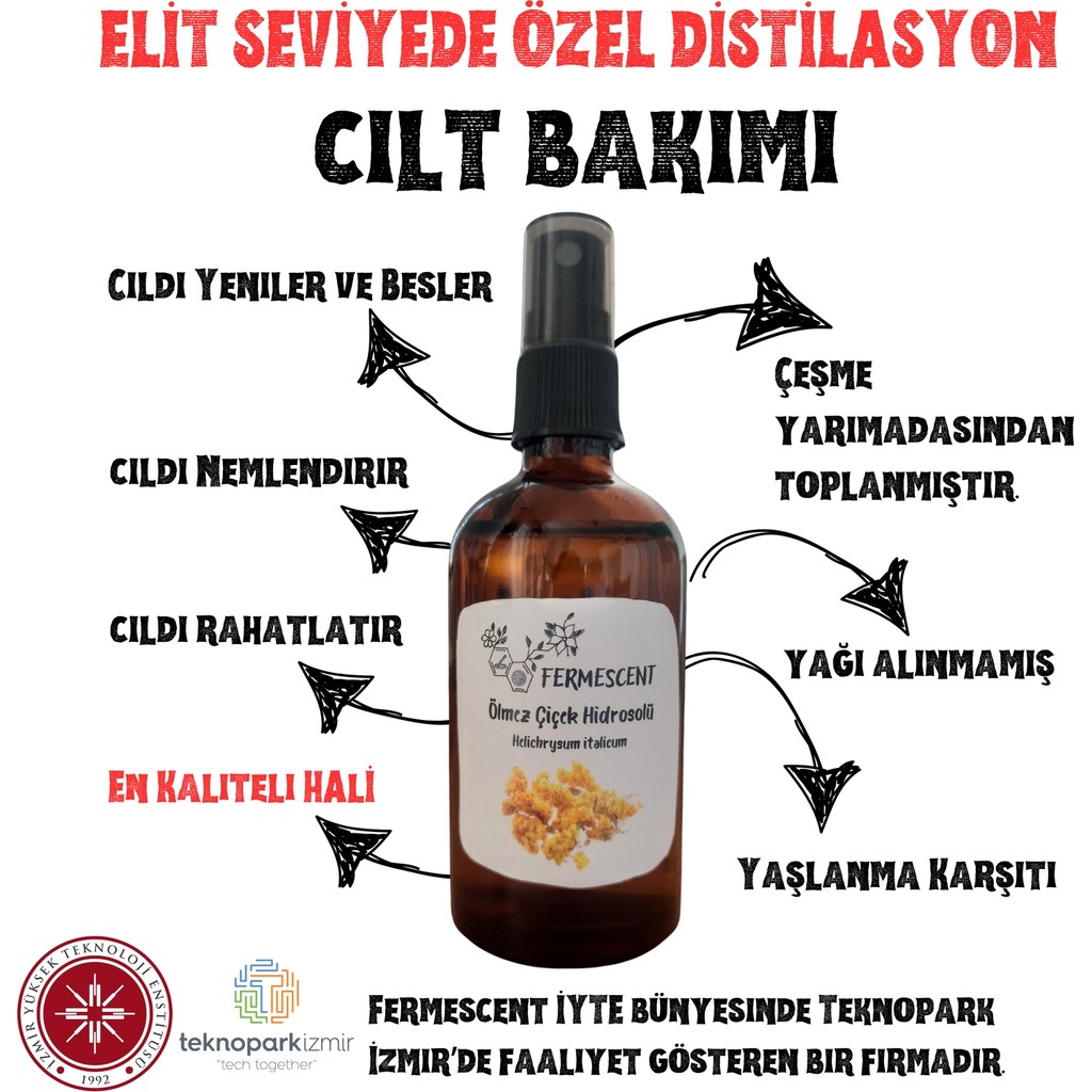 Fermescent Ölmez Çiçek Altın Otu Suyu - Hidrosolü - Yeniler - Canlandırır - 100 ml Diğer Fiyatı