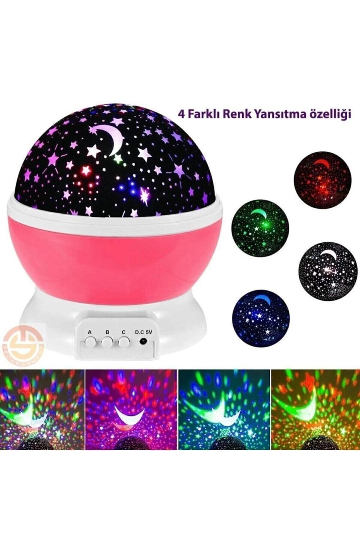 Ferminex Dönen Renkli Star Master Yıldızlı Gökyüzü Projeksiyon Gece Lambası Masa Lambası" Yaş Günü & Parti Fiyatı