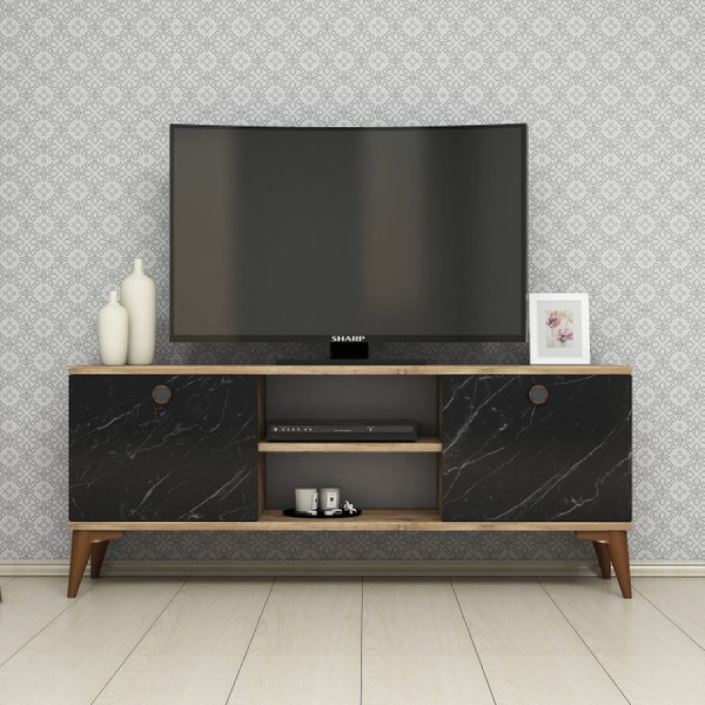 FERNISO 120CM Çam Mermer Tv Sehpası - Gri Tv Ünitesi / Sehpası Fiyatı