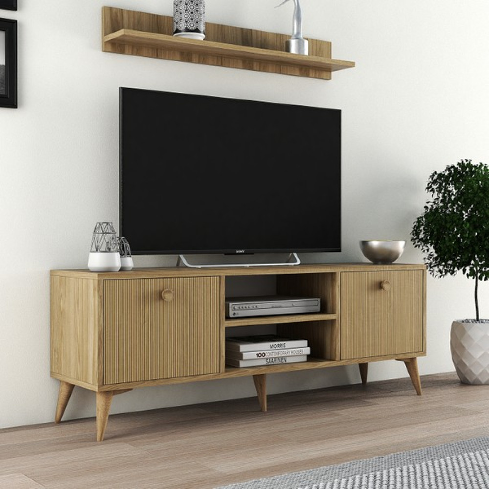 Ferniso Alba 138 cm Tv Ünitesi Çizgili Kapak Televizyon Sehpası Tv Ünitesi / Sehpası Fiyatı