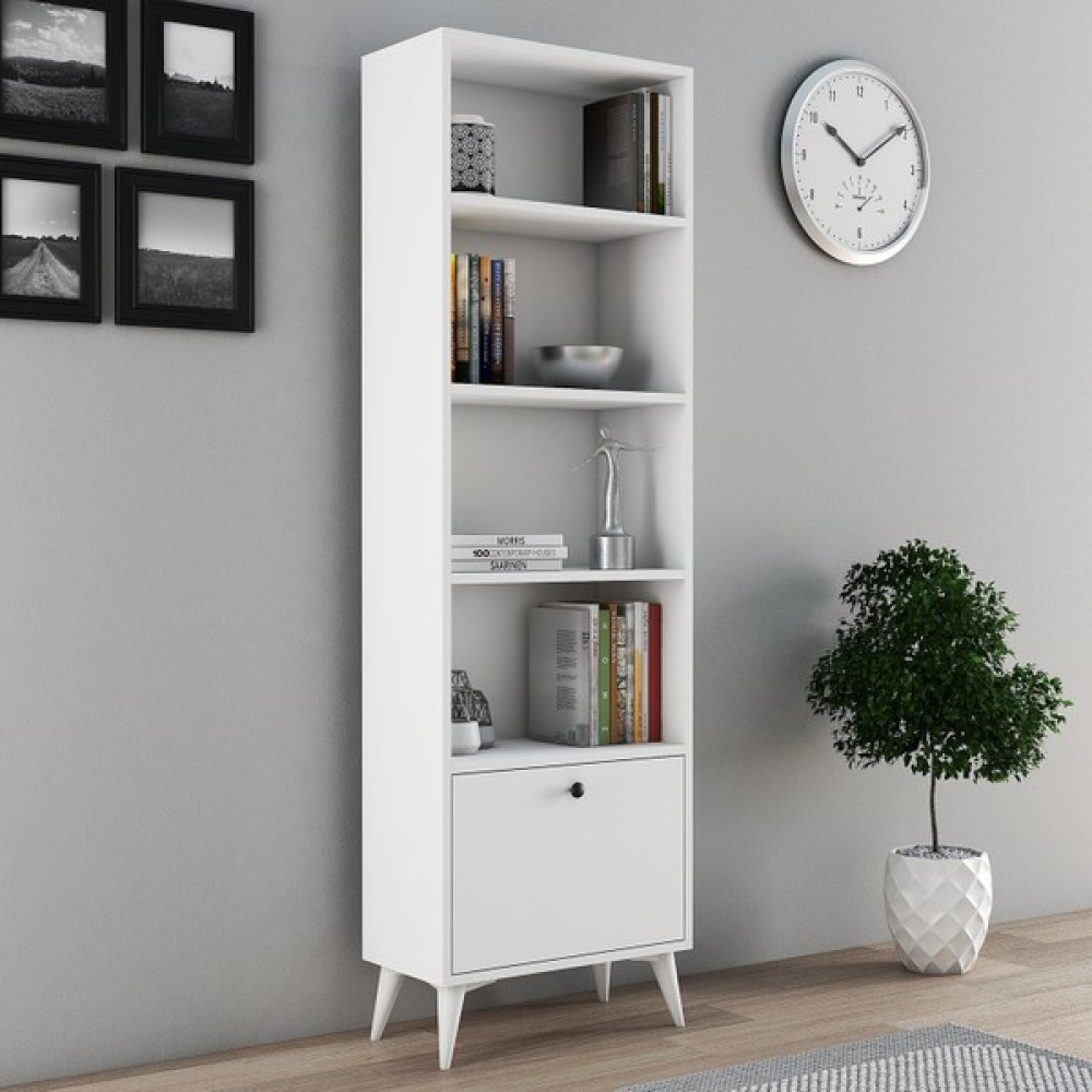 Ferniso Art Ofis Çocuk Çalışma Odası Salon Kitaplık Kapaklı Kitap Dosya Rafı - Beyaz Kitaplık Fiyatı