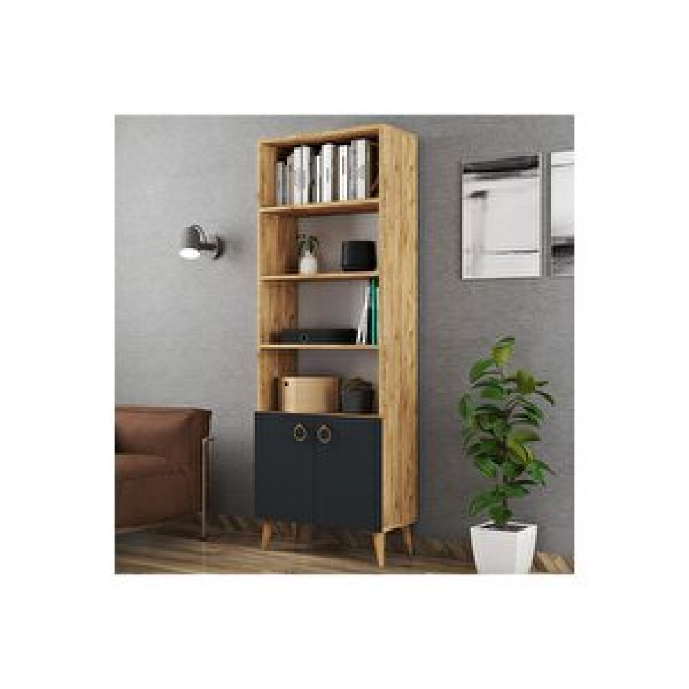 Ferniso Kapaklı Kitaplık Çam Antrasit Çam Antrasit Kitaplık Fiyatı